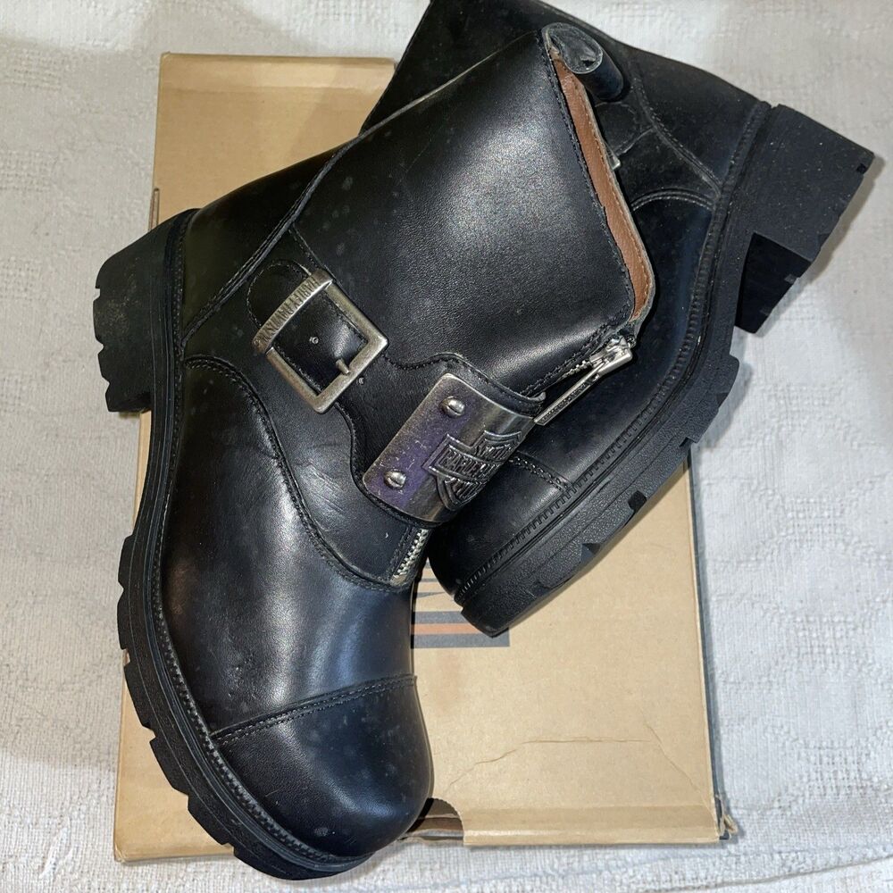 Harley-Davidson Women’s Motorcycle Boots Size 7.5 M Black Leather Riding NWB